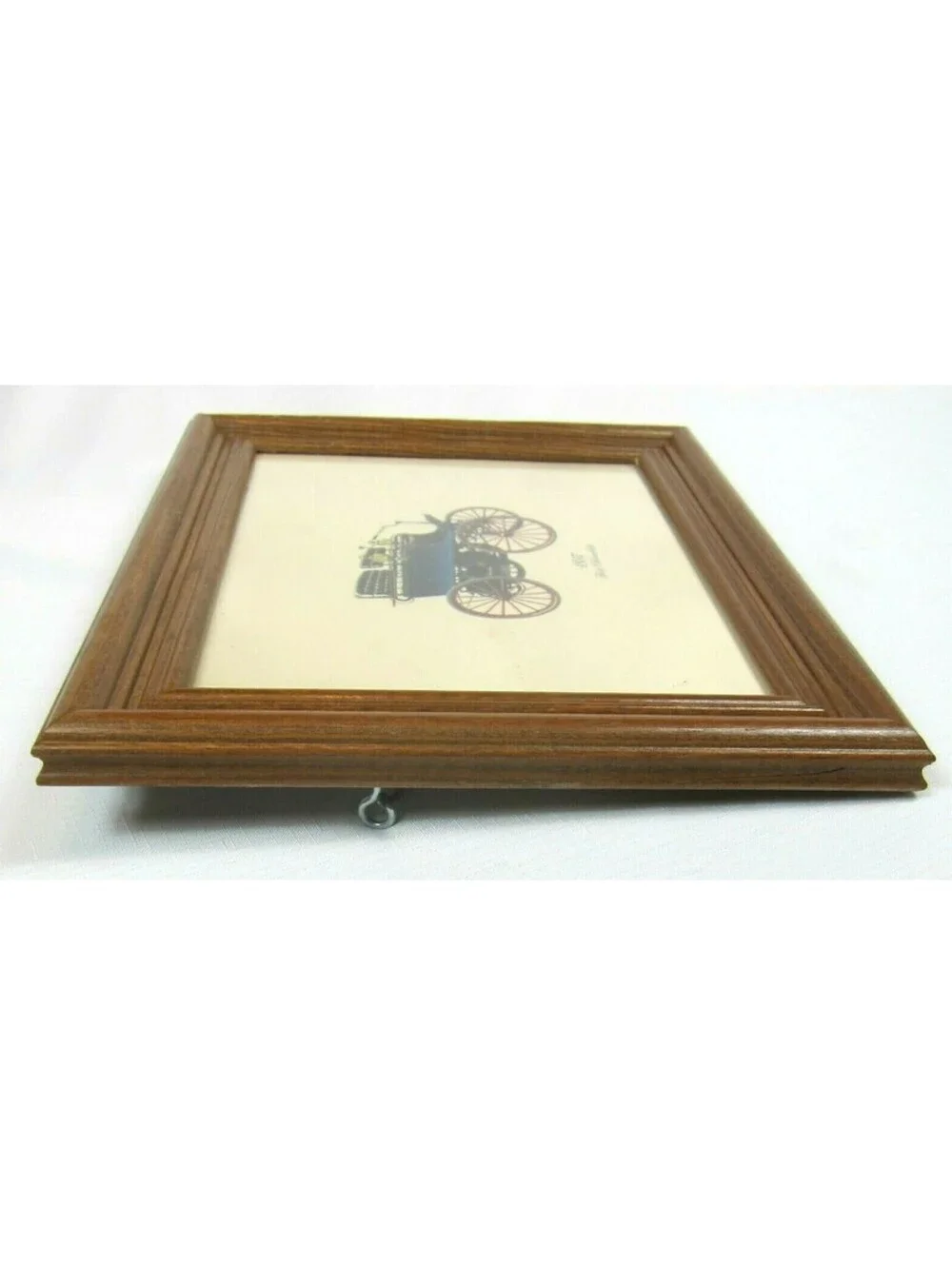 1897 First Oldsmobile Antique Auto Lithograph Print 12x10 Wood Framed in Glass